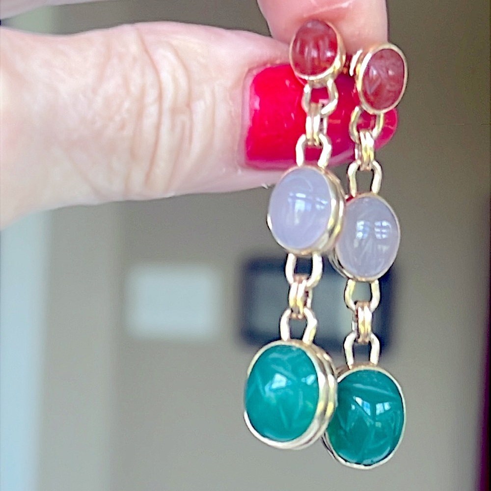 14 karat gold Scarab earrings Earrings - Picture 8 of 10